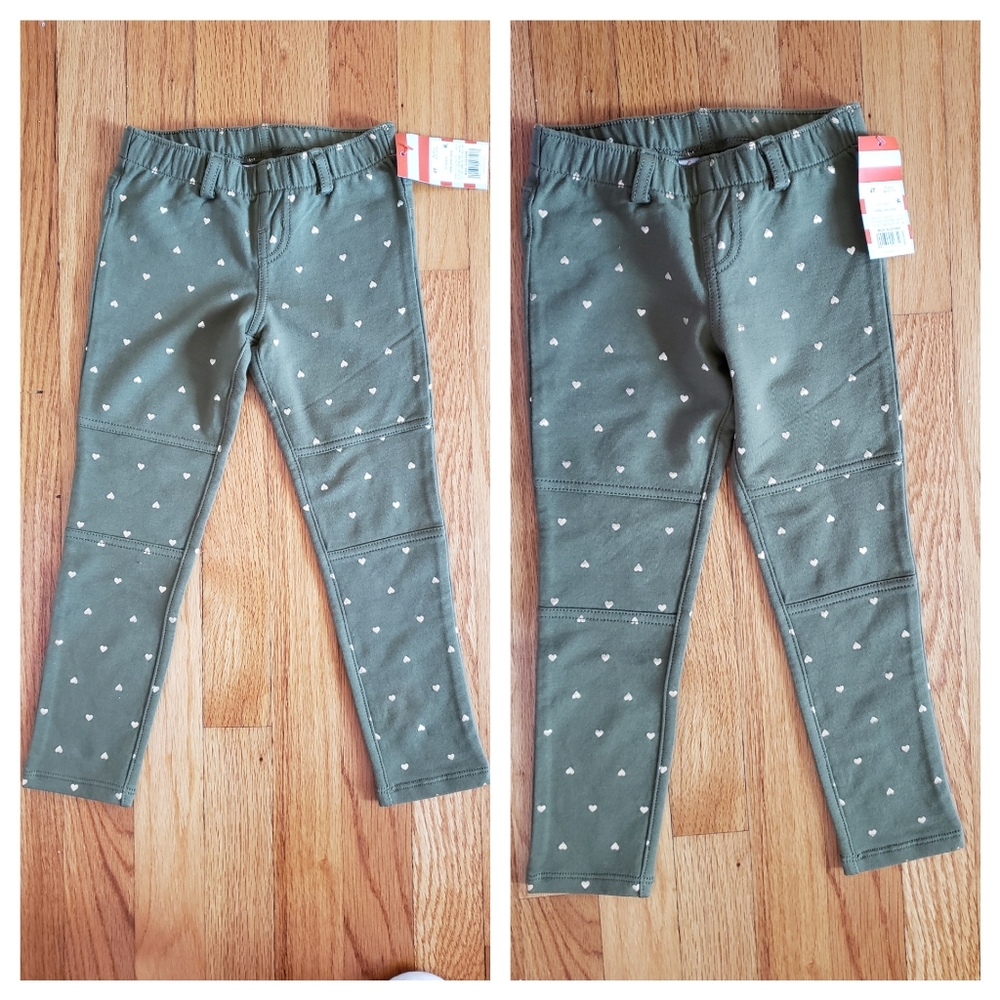 Cat & Jack Girl Spring Olive Leggings 4T NWT